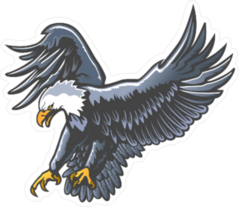 Blue Eagle Landing Emblem Sticker