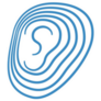 Blue Ear Audio Wave Logo Sticker