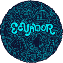 Blue Ecuador Doodle Sticker