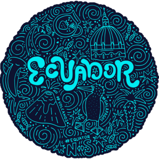 Blue Ecuador Doodle Sticker