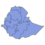Blue Ethiopia Map Sticker