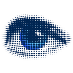 Blue Eye In Dot Illustration Sticker
