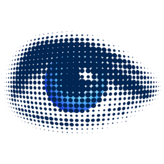 Blue Eye In Dot Illustration Sticker
