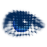 Blue Eye In Dot Illustration Sticker