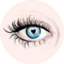 Blue Eye With Pupil Like Heart Sketch Sticker