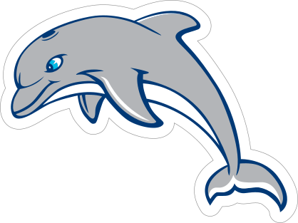 Blue Eyed Dolphin Mascot Sticker