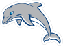 Blue Eyed Dolphin Mascot Sticker