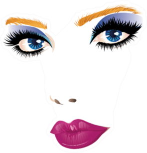 Blue Eyes And Pink Lips Sticker