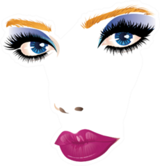 Blue Eyes And Pink Lips Sticker