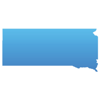Blue Fade Map Of South Dakota Sticker