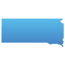 Blue Fade Map Of South Dakota Sticker