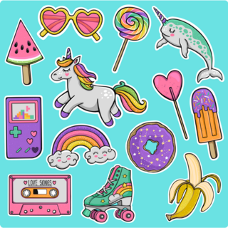 Blue Fantasy Sticker Sheet