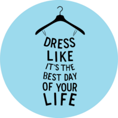 Blue Fashion Dress Made From Quote Sticker