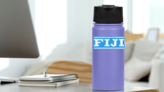 Blue Fiji Watermark Stamp Sticker on a Water Bottle (New) example