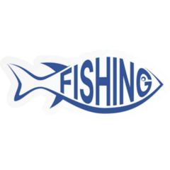 Blue Fishing Logo Sticker