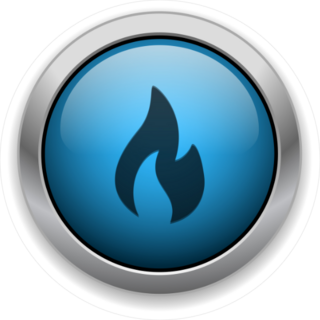 Blue Flame Button Sticker