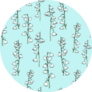 Blue Floral Pattern Of Lily Of The Valley Sticker