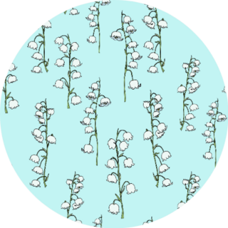 Blue Floral Pattern Of Lily Of The Valley Sticker
