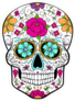 Blue Flower Eyes Sugar Skull Sticker