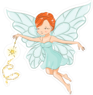 Blue Flying Fairy Sticker