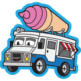 Blue Food Truck Ice Cream Sticker
