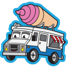 Blue Food Truck Ice Cream Sticker