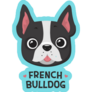 Blue French Bulldog Tongue Sticker