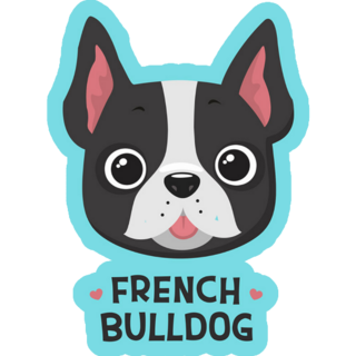 Blue French Bulldog Tongue Sticker