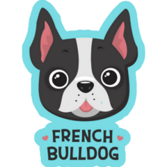 Blue French Bulldog Tongue Sticker