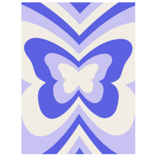 Blue Geometric Illustration Of 00s Butterflies Sticker