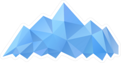 Blue Geometric Mountains Sticker