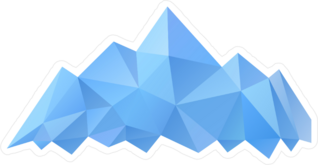 Blue Geometric Mountains Sticker