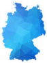 Blue Geometric Triangular German Map Sticker