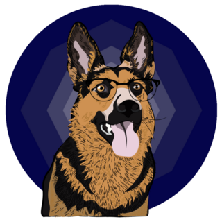 Blue German Shepherd Circle Sticker