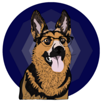 Blue German Shepherd Circle Sticker