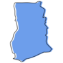 Blue Ghana Map Sticker