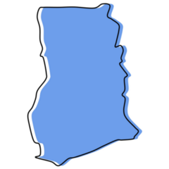 Blue Ghana Map Sticker