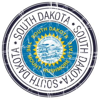 Blue Great State Of South Dakota Seal Sticker