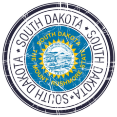 Blue Great State Of South Dakota Seal Sticker
