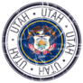 Blue Great State Of Utah Postal Rubber Sticker