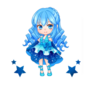 blue hair beautiful Chibi Zodiac anime girl