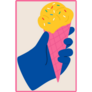 Blue Hand Holding Ice Cream Sticker