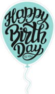 Blue Happy Birthday Balloon Sticker