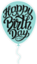 Blue Happy Birthday Balloon Sticker