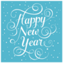 Blue Happy New Year With Polka Dots Sticker