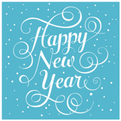Blue Happy New Year With Polka Dots Sticker