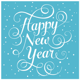 Blue Happy New Year With Polka Dots Sticker