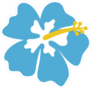 Blue Hibiscus Flower Icon Sticker