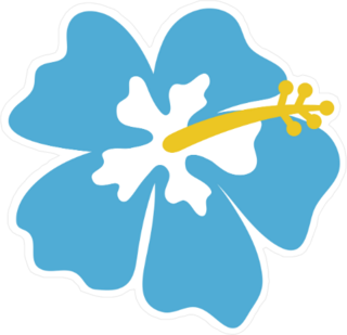 Blue Hibiscus Flower Icon Sticker
