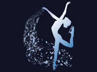 Blue Ice Skating Sticker